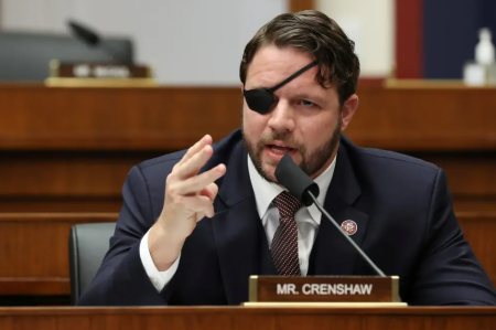 U.S. Rep. Dan Crenshaw, R-Houston, during a House Homeland Security Committee hearing on Capitol Hill in Washington. He said Monday some suburban voters are "turned off" by President Donald Trump.