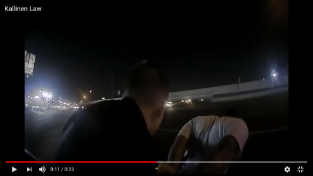 Screenshot of video purportedly showing Houston police officer arresting Aundre Howard on July 7, 2019.