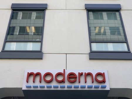 Federal regulators have granted an emergency use authorization to the vaccine developed by Moderna, whose Cambridge, Mass., headquarters are seen here.