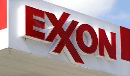 This April 25, 2017 file photo shows an Exxon service station sign in Nashville.