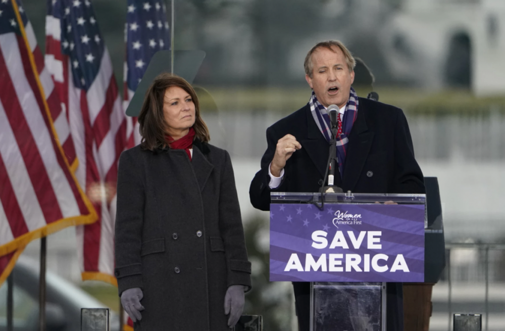 Texas Attorney General Ken Paxton spoke on Wednesday in Washington, D.C., at a rally in support of President Donald Trump called the "Save America Rally."