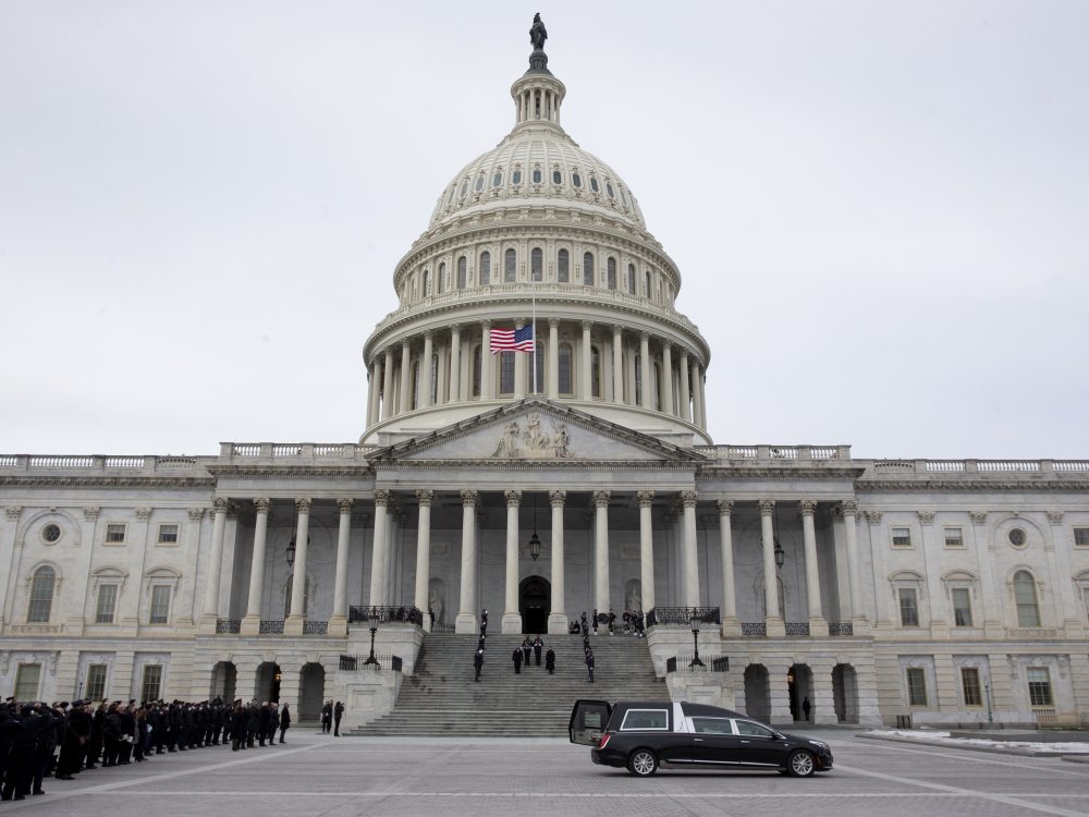 The U.S. Capitol is seen earlier this week during ceremonies in honor of Capitol Police officer Brian Sicknick who suffered fatal injuries during the Jan. 6 attack on the building.
