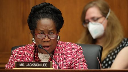 Representative Shelia Jackson Lee questions witnesses during a hearing about "Worldwide threats to the Homeland" on Capitol Hill on September 17, 2020 in Washington, DC.