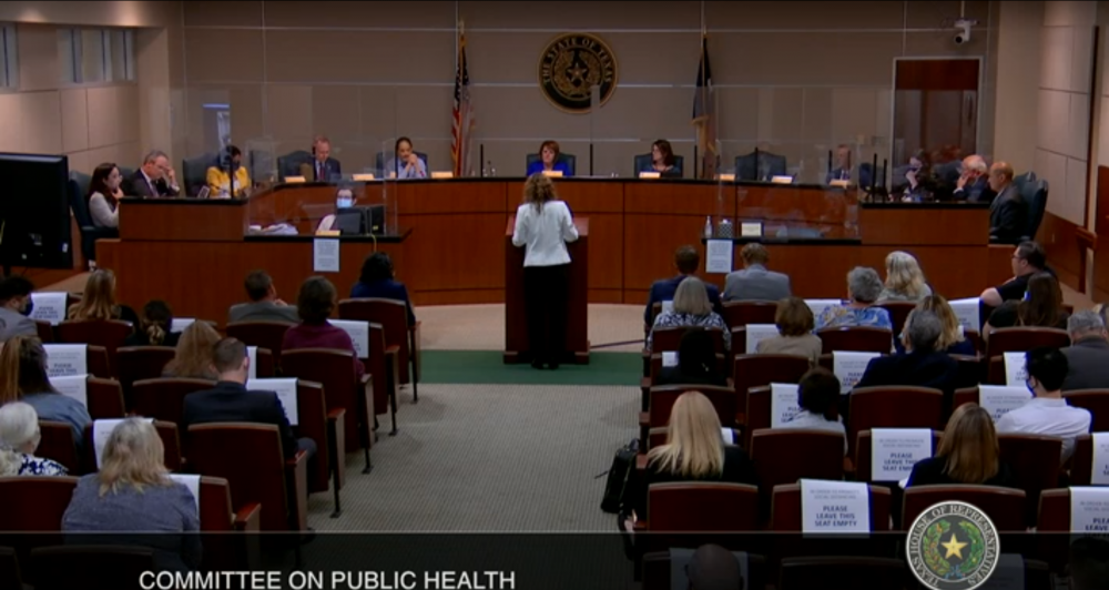 Dr. Ximena Lopez testifies in fron of the Texas House Committee on Public Health, April 14, 2021.