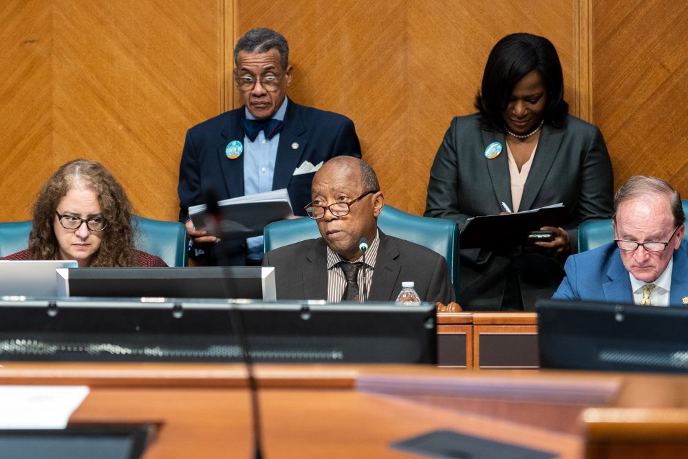 FILE: Mayor Sylvester Turner at a Houston City Council meeting on June 2, 2021. Council passed Turner’s $5.1 billion budget.