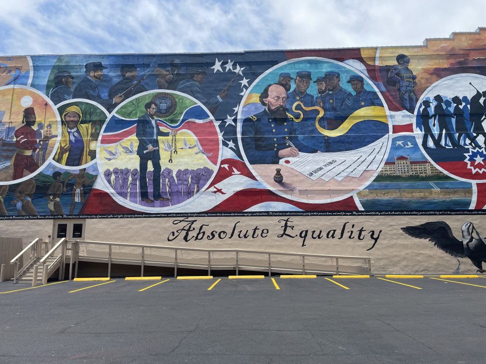 The new mural "Absolute Equality" depicts crucial moments in African-American history, including Juneteenth. 