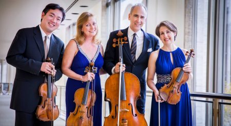 The New York Philharmonic String Quartet (L-R): Frank Huang, Cynthia Felps, Carter Brey, and Sheryl Staples