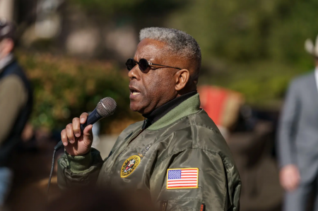 State GOP Chairman Allen West speaks at a Texas Republican Party rally on the east side of the Capitol grounds on Jan. 9.