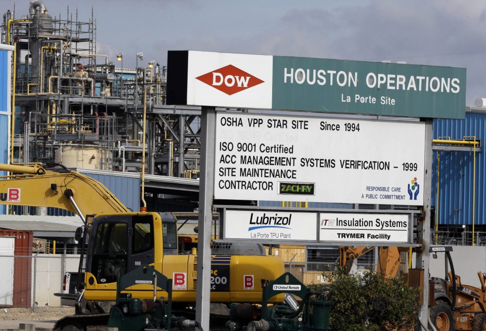 FILE - This Dec. 10, 2015, file photo, shows a Dow Chemical plant in La Porte, Texas. A final federal report has found that a series of failures, including flawed equipment and inadequate safeguards, helped cause a 2014 poisonous gas leak that killed four workers at the Houston-area chemical plant. The U.S. Chemical Safety Board said Tuesday, June 25, 2019, various safety management system deficiencies contributed to the severity of the incident.