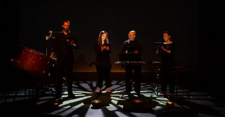 Christopher Besch, Emily Howes Heilman, Tony Boutté, and Amy Petrongelli performing at the MATCH
