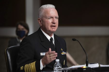 Adm. Brett Giroir, assistant secretary of Health and Human Services, testifies during a Senate Senate Health, Education, Labor, and Pensions Committee Hearing on the federal government response to COVID-19 on Capitol Hill Wednesday, Sept. 23, 2020, in Washington.