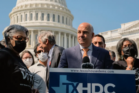 The Texas House Democrats held a press conference earlier this month alongside U.S. Sen. Jeff Merkley, D-Oregon, and grassroots organizers at the U.S. Capitol in Washington, D.C.