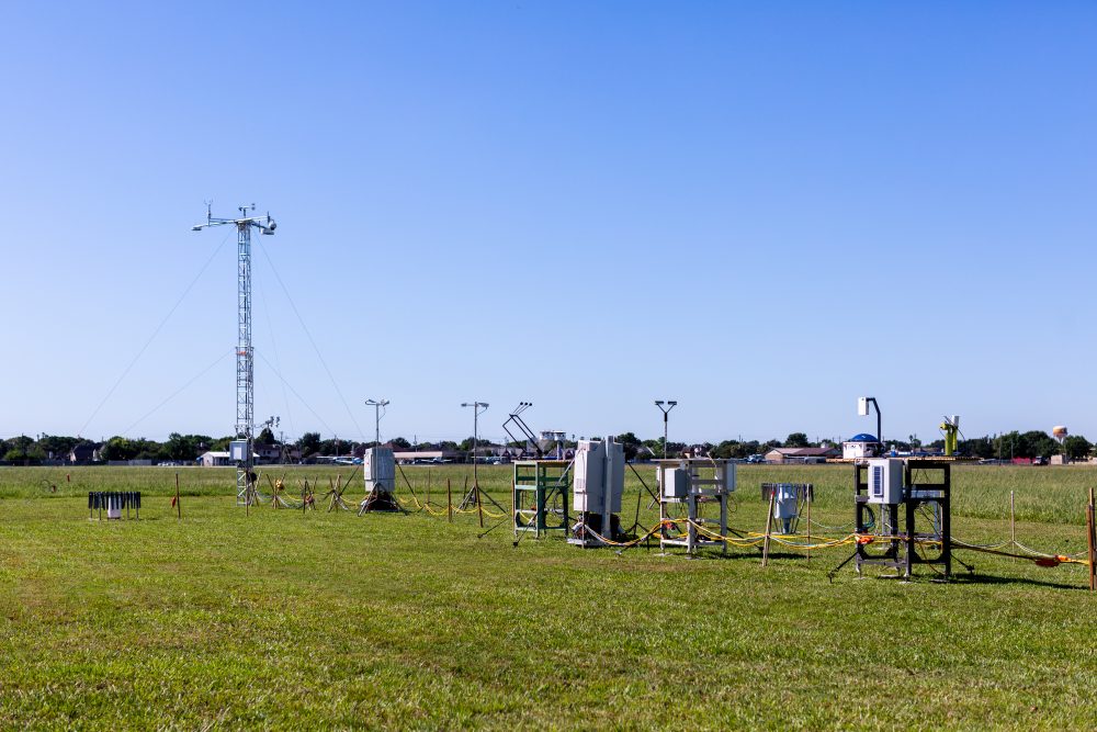 Equipment has been set up at the La Porte airport, as part of a year-long study to see how air pollution is impacting thunderstorms in Houston. 