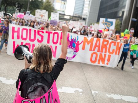 Rallies took place across the country on Oct. 2, 2021 aimed at condemning efforts in states like Texas that are passing laws severely curtailing access to abortion.