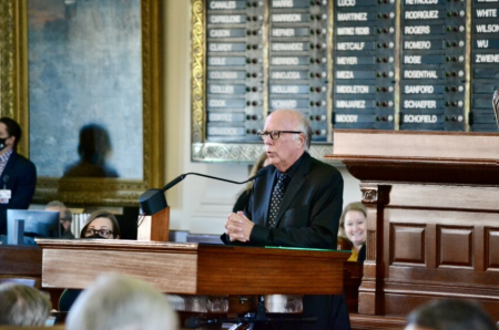 Rep. Todd Hunter, R-Corpus Christi, chair of the House Committee on Redistricting, presents Senate Bill 6 to the full Texas House.