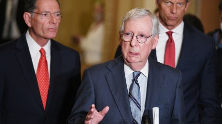 Senate Minority Leader Mitch McConnell, R-Ky., led opposition among Republicans to a voting rights bill that centrist Democrat Joe Manchin of West Virginia hoped to corral GOP votes for.