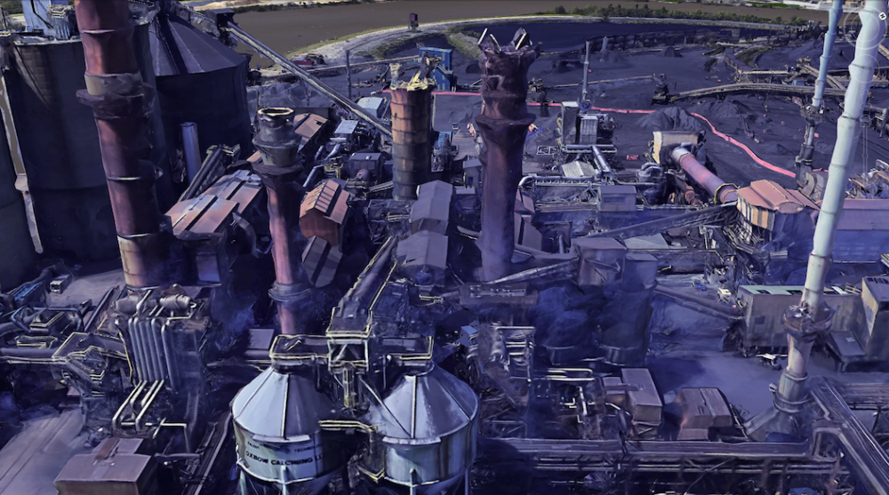 A 3-D rendering of the Oxbow plant in Port Arthur, Texas. 