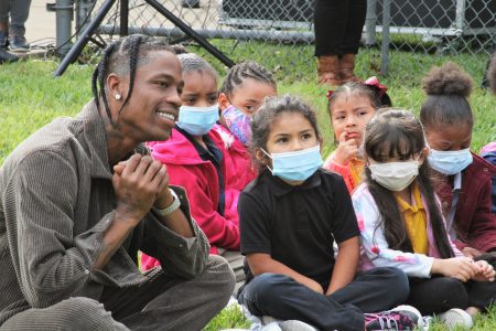 Houston Rapper Travis Scott's sister was joined by several HISD students on Nov. 11, 2021 to unveil a new campus garden at Young Elementary.
