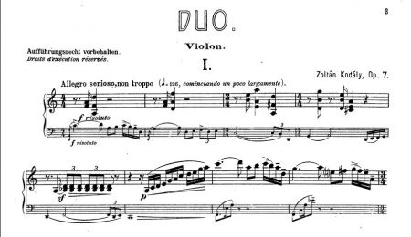 The Duo for Violin and Cello, Op. 7 by Zoltán Kodály
