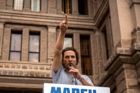 Matthew McConaughey spoke at the March For Our Lives rally in Austin in 2018.