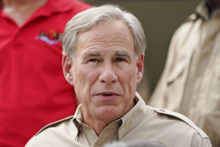 Texas Gov. Greg Abbott speaks during a news conference along the Rio Grande, Tuesday, Sept. 21, 2021, in Del Rio, Texas.