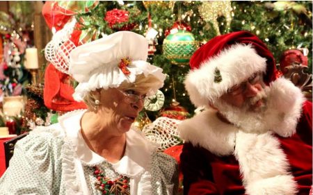 Meg Crady, left, and her husband Charlie Crady have been performing as Mrs. and Mr. Claus since 1987.