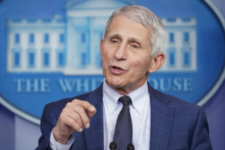 Dr. Anthony Fauci, director of the National Institute of Allergy and Infectious Diseases, speaks during the daily briefing at the White House in Washington, Wednesday, Dec. 1, 2021. U.S. health officials said Sunday, Dec. 5 that while the omicron variant of the coronavirus is rapidly spreading throughout the country, early indications suggest it may be less dangerous than delta, which continues to drive a surge of hospitalizations. President Joe Biden's chief medial adviser, Dr. Anthony Fauci, told CNN's “State of the Union” that scientists need more information before drawing conclusion's about omicron's severity.