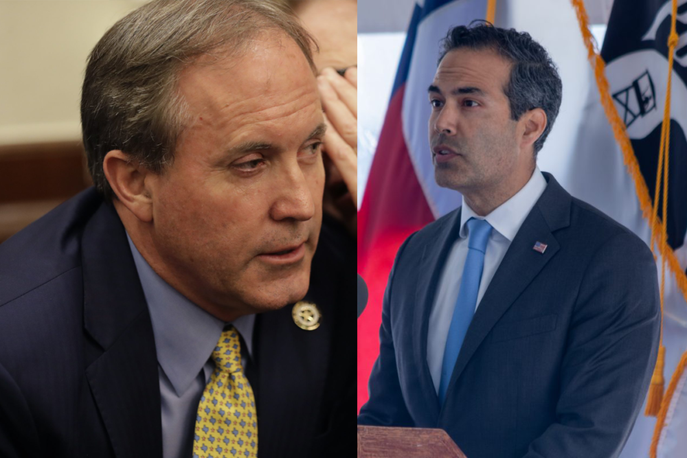 Ken Paxton, left, will head to a primary runoff against Texas Land Commissioner George P. Bush to become the Republican attorney general candidate in November.