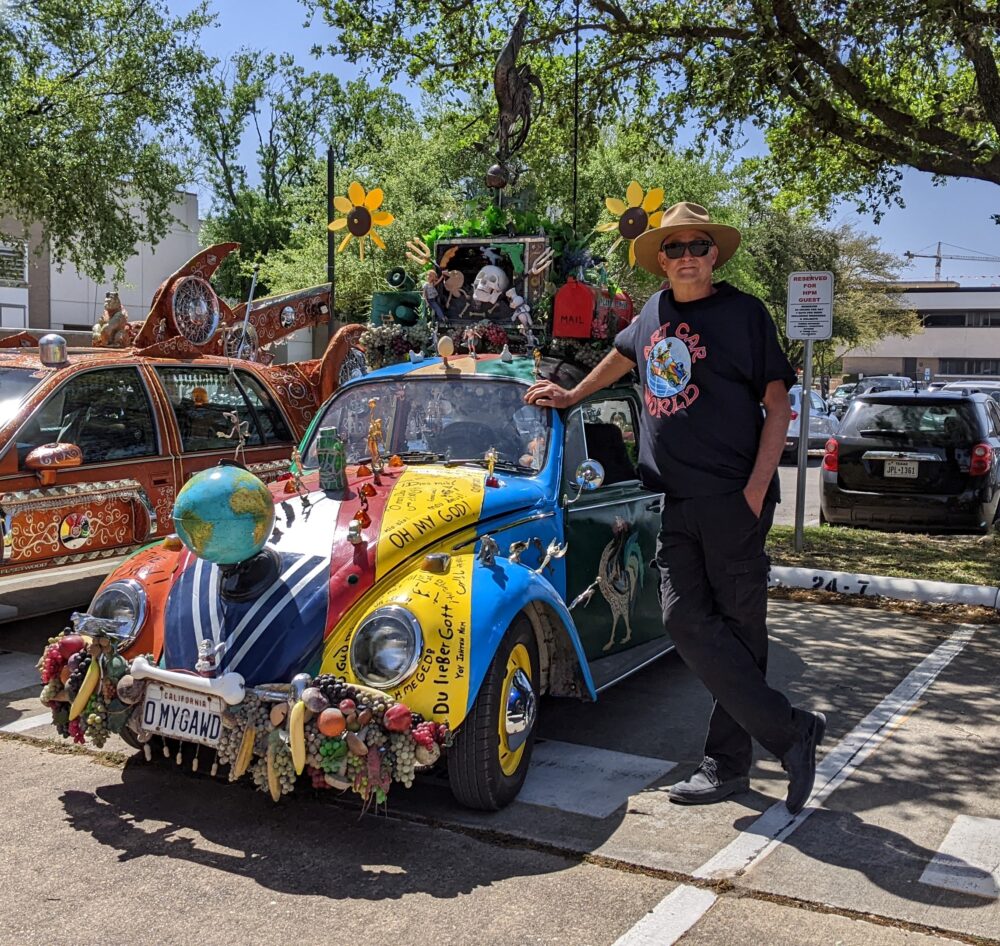 "Godfather of the Art Car" Harrod Blank and his art car "Oh My God!"