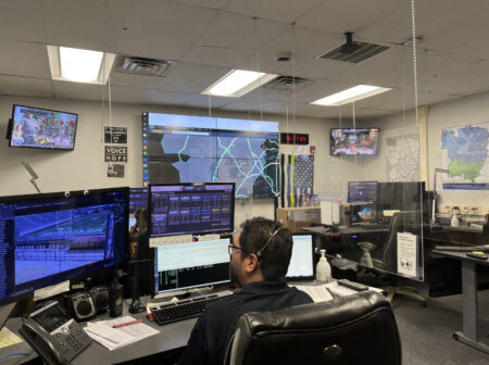 Northside ISD's police communications center responds to 911 calls, monitors security cameras and listens to the radio channels of law enforcement agencies the school police department shares jurisdiction with.
