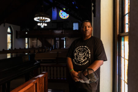 Sam Collins poses for a portrait at Reedy Chapel-AME Church Monday June 13, 2022 in Galveston, TX
