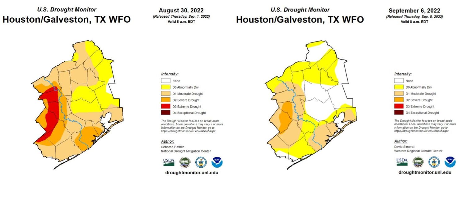 Much of Houston area moves out of drought after prolonged period of