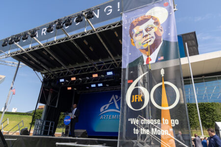 Rice University and NASA held a 60th anniversary commemoration of John F. Kennedy's moon speech at Rice Stadium on September 12, 2022.