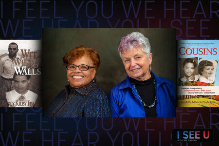 Dr. Betty Kilby Fisher Baldwin (Center-Left) and Phoebe Kilby (Center-Right). Authors of the book "Cousins"