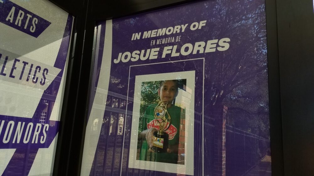 The new bus stop honors Josue Flores, an 11 year old who was killed in 2016. 