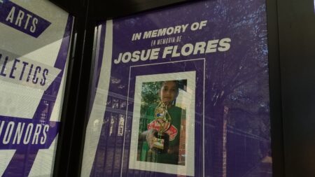 The new bus stop honors Josue Flores, an 11 year old who was killed in 2016.