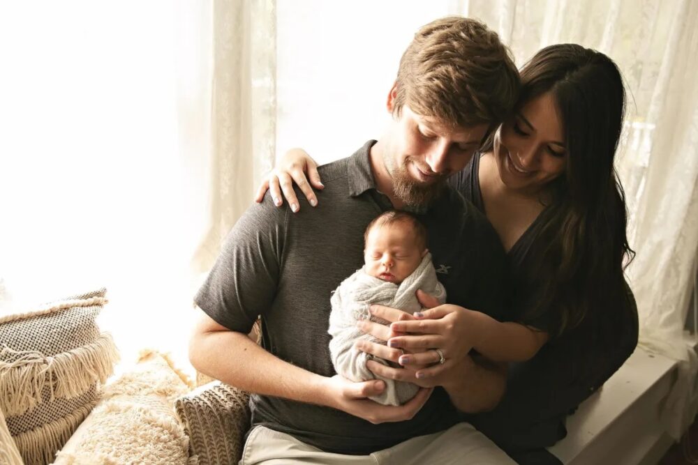  Ashley Brandt and her husband Marcus with their son Jonah in 2019. The Houston couple learned in May that Ashley was pregnant with twin girls, but one of the fetuses had a fatal birth defect. Ashley was denied abortion care in Texas and had to terminate the pregnancy in Colorado.