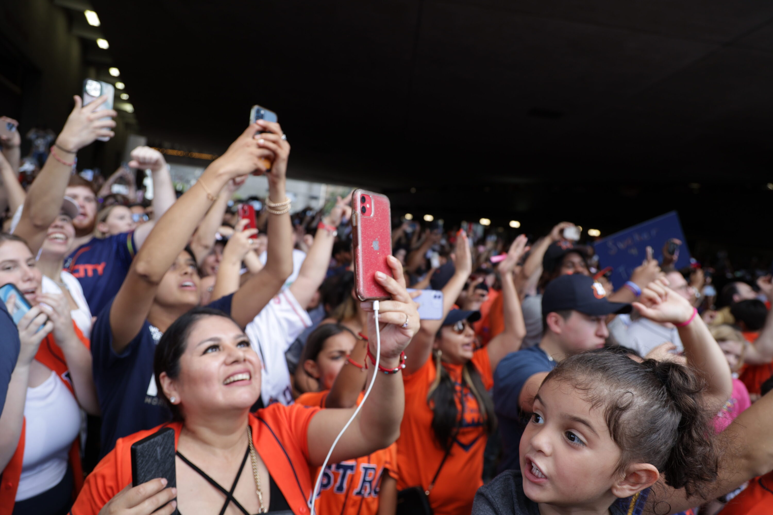 How many people were at the Astros parade today?