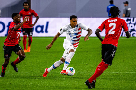 Midfielder Weston McKennie, seen playing for the USMNT in 2019, is among the players with Texas ties that will be key pieces for the squad's performance at the World Cup, which kicks off Sunday.