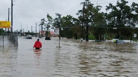 East Houston at the peak of flooding during Hurricane Harvey