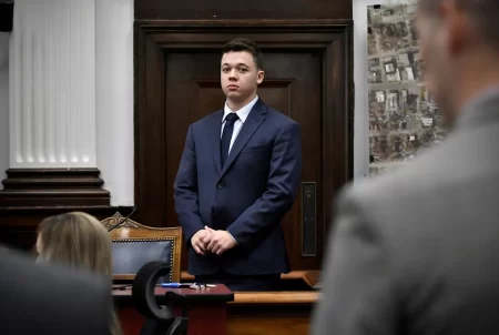 Kyle Rittenhouse during his trial at the Kenosha County Courthouse in Kenosha, Wisconsin, on Nov. 10, 2021.
