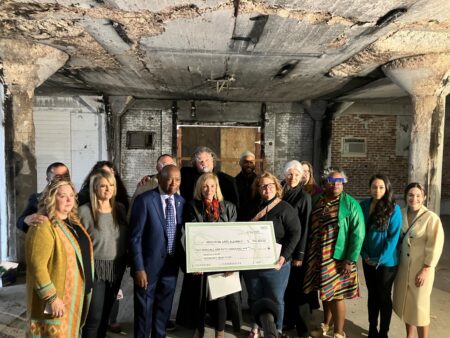 Mayor Sylvester Turner announced a $250,000 donation to Winter Street Studios.