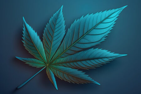 Cannabis marijuana hemp leaf created with generative AI technology. High quality illustration