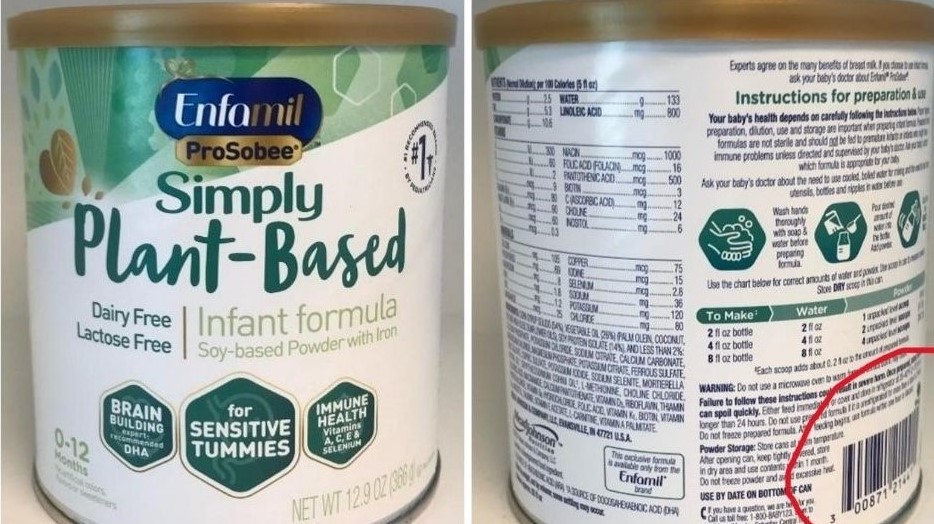 The maker of Enfamil recalls 145,000 cans of infant formula over