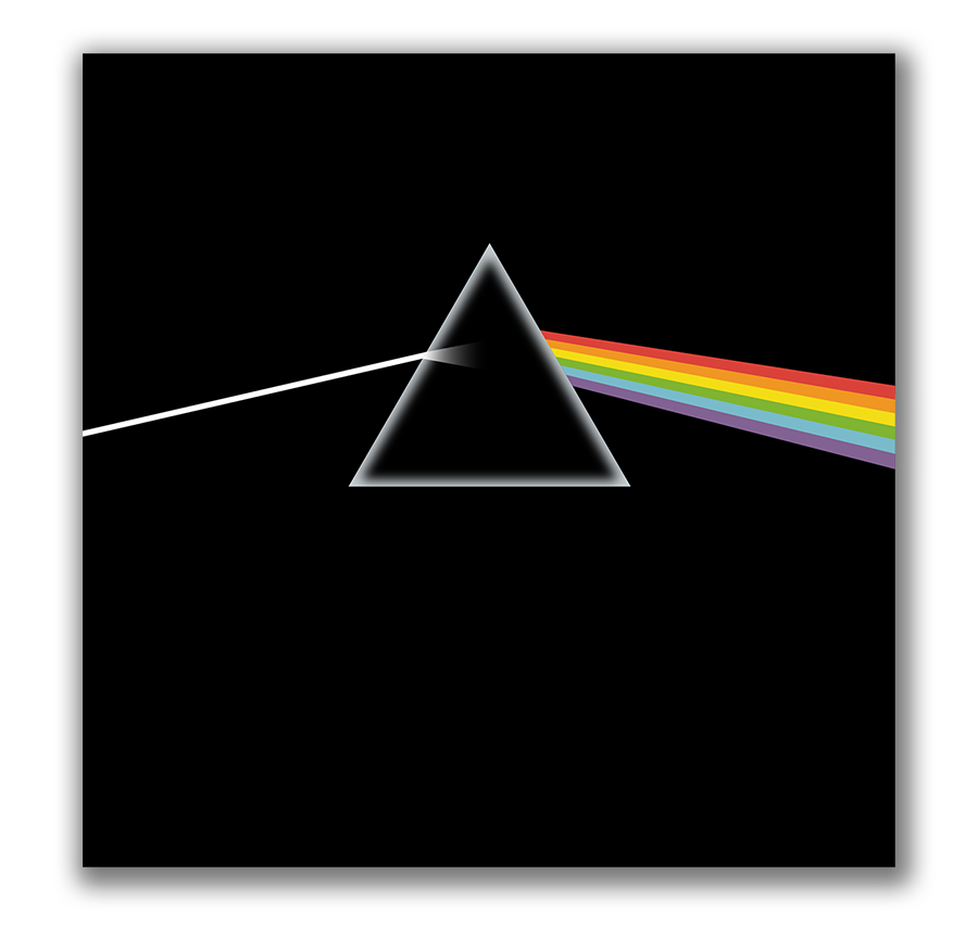 The cover of Pink Floyd's 1973 album The Dark Side of the Moon.