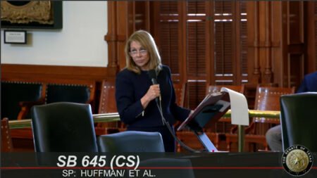 Senator Joan Huffman, R-Houston, addressing the Senate on SB 645, increasing the penalties for manufacturing and delivery fentanyl.