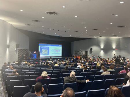 Things began to get tense at TEA's first informational meeting about its planned Houston ISD takeover, on March 22, 2023. Parents demanded answers from Mike Morath, who did not attend the meeting.