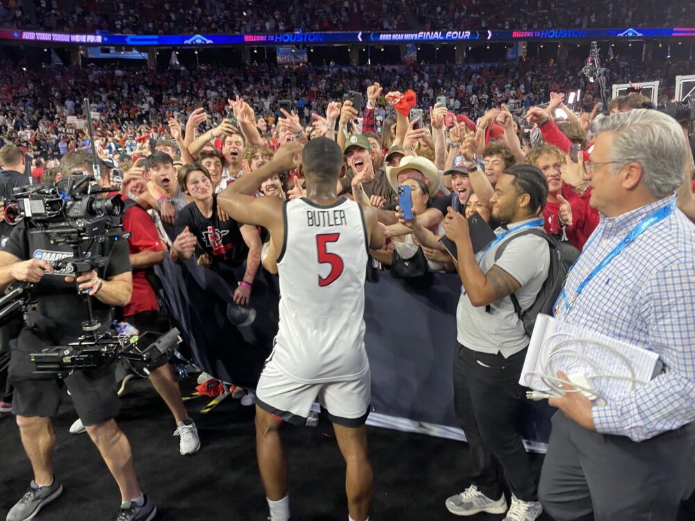 Lamont Butler celebrates