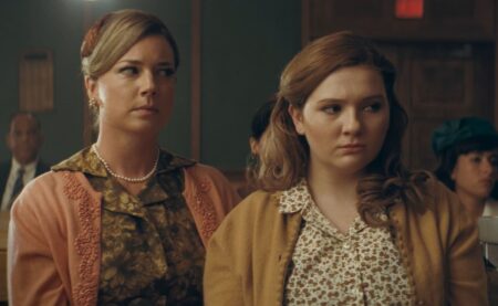 Emily VanCamp and Abigail Breslin in a scene from "Miranda's Victim."