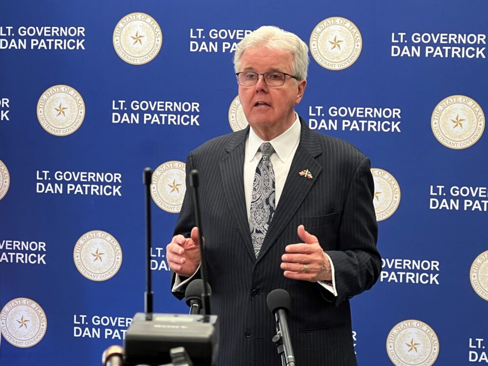 Lieutenant Governor Dan Patrick, speaking in Houston on June 13, 2023.